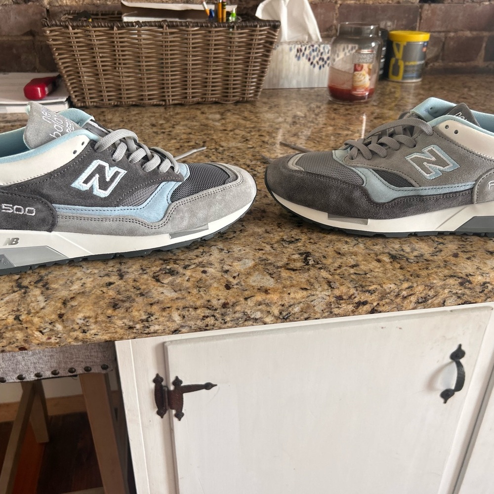 New Balance Charcoal and Light Blue Sneakers